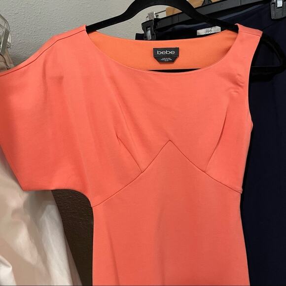 Bebe Orange One Shoulder Baddie Bodycon Mini Dress XS Y2K Asymmetrical Party - Picture 6 of 11